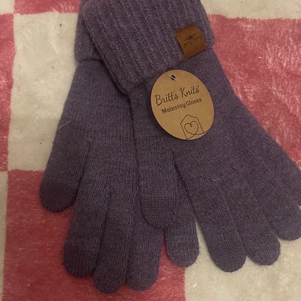 Britt's Knits Purple Gloves